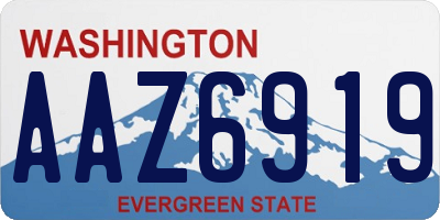 WA license plate AAZ6919