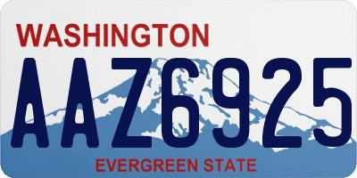 WA license plate AAZ6925