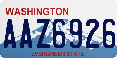 WA license plate AAZ6926