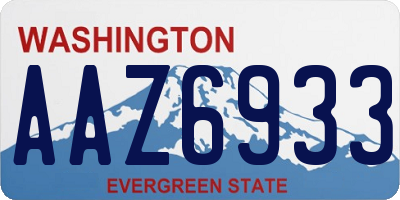 WA license plate AAZ6933