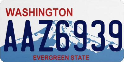 WA license plate AAZ6939