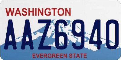 WA license plate AAZ6940