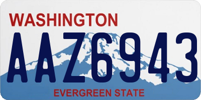 WA license plate AAZ6943