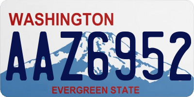 WA license plate AAZ6952