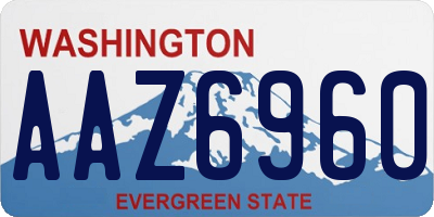 WA license plate AAZ6960