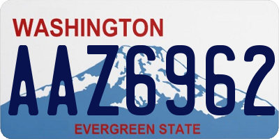 WA license plate AAZ6962