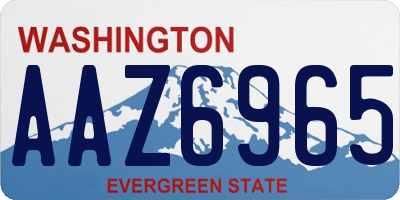 WA license plate AAZ6965