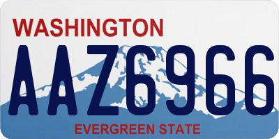 WA license plate AAZ6966