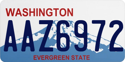 WA license plate AAZ6972