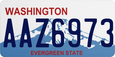 WA license plate AAZ6973