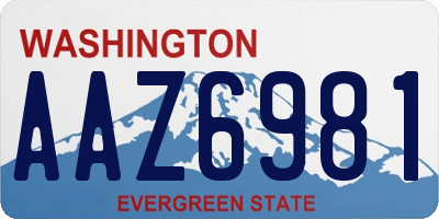 WA license plate AAZ6981
