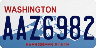 WA license plate AAZ6982