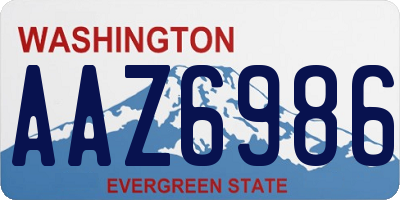 WA license plate AAZ6986