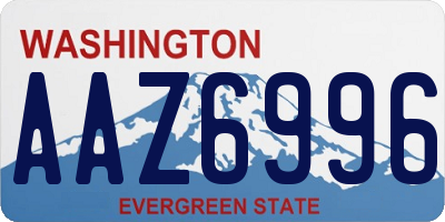 WA license plate AAZ6996