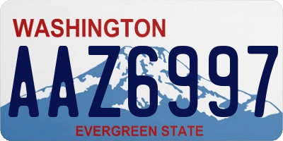 WA license plate AAZ6997