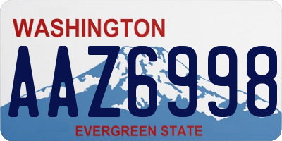 WA license plate AAZ6998