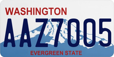 WA license plate AAZ7005