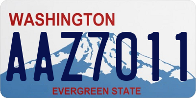WA license plate AAZ7011