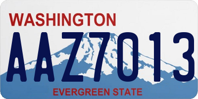 WA license plate AAZ7013