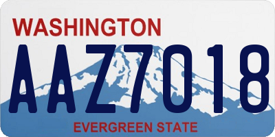 WA license plate AAZ7018
