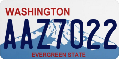 WA license plate AAZ7022