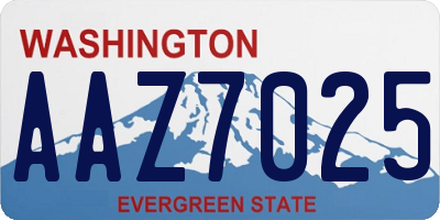 WA license plate AAZ7025
