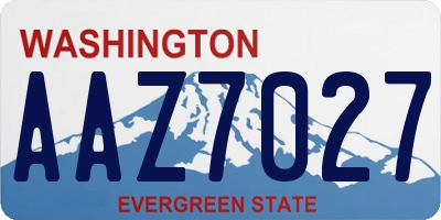 WA license plate AAZ7027