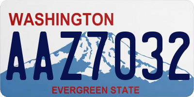 WA license plate AAZ7032