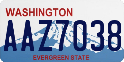 WA license plate AAZ7038
