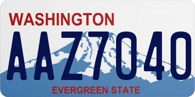 WA license plate AAZ7040