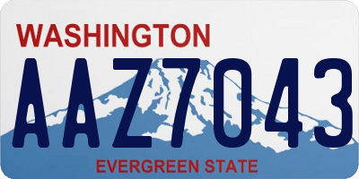 WA license plate AAZ7043