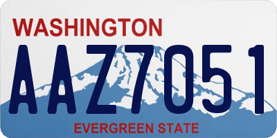 WA license plate AAZ7051