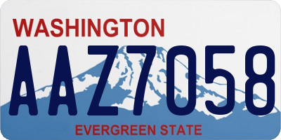 WA license plate AAZ7058