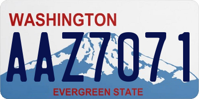 WA license plate AAZ7071