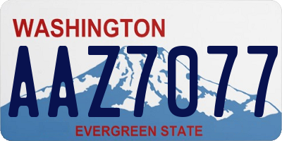 WA license plate AAZ7077