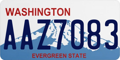 WA license plate AAZ7083