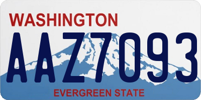 WA license plate AAZ7093
