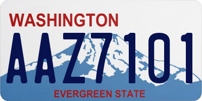 WA license plate AAZ7101