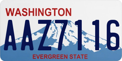 WA license plate AAZ7116