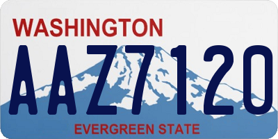 WA license plate AAZ7120