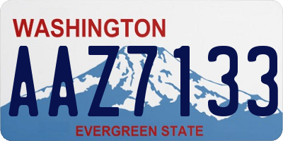WA license plate AAZ7133