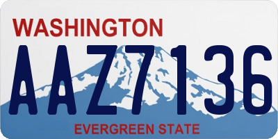 WA license plate AAZ7136