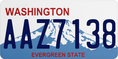 WA license plate AAZ7138