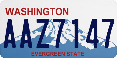 WA license plate AAZ7147
