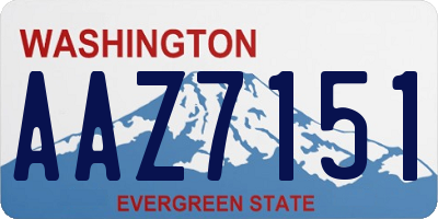 WA license plate AAZ7151