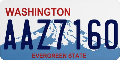 WA license plate AAZ7160