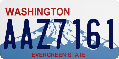 WA license plate AAZ7161
