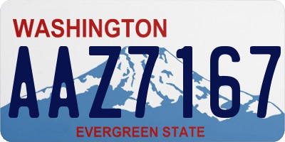 WA license plate AAZ7167