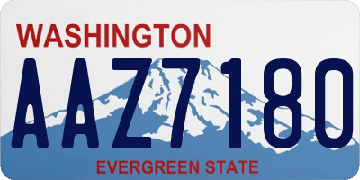 WA license plate AAZ7180