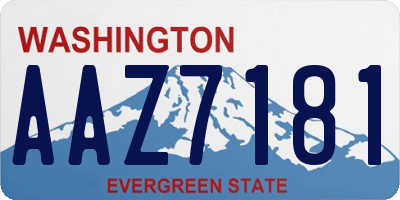 WA license plate AAZ7181